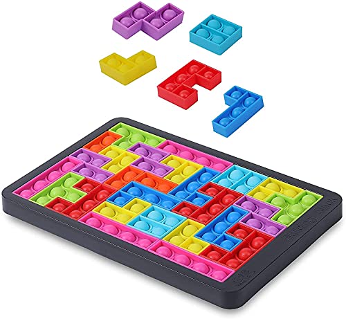 Fidget Jigsaw Pop Game - Satisfying Sensory Anti Stress Popping Puzzle Toy - Stress Relief Squishy Logic Challenge for Kids, Adults for Relaxing - Children's Brain Game - Ideal for special needs - New