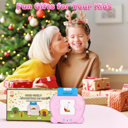 Talking Flash Cards for Toddlers, Early Educational Toys for 2 3 4 5 6 Year Old Boys Girls, 224 Words 112 Double Sided Flashcards Preschool Learning Reading Toys Montessori Interactive Gifts for Kids