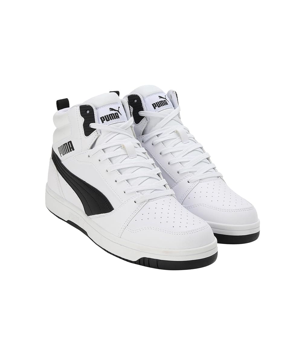 Puma Unisex Adults Rebound V6 Sneakers, Puma White-Puma Black-Shadow Gray-Puma White, 10 UK