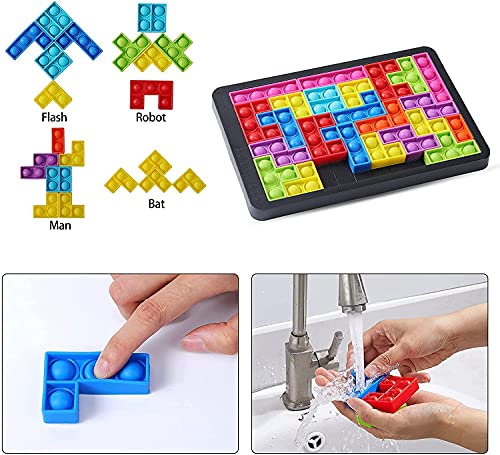 Fidget Jigsaw Pop Game - Satisfying Sensory Anti Stress Popping Puzzle Toy - Stress Relief Squishy Logic Challenge for Kids, Adults for Relaxing - Children's Brain Game - Ideal for special needs - New