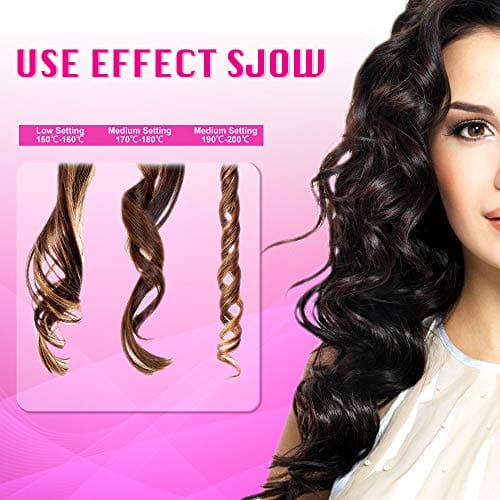 Hair Curler,Rotating Curling Tongs, Curling Iron, Cordless Auto Curler Restriction with Built-in Rechargeable Battery, Ceramic Professional Hair Curler USB Charging and Rechargeable Portable