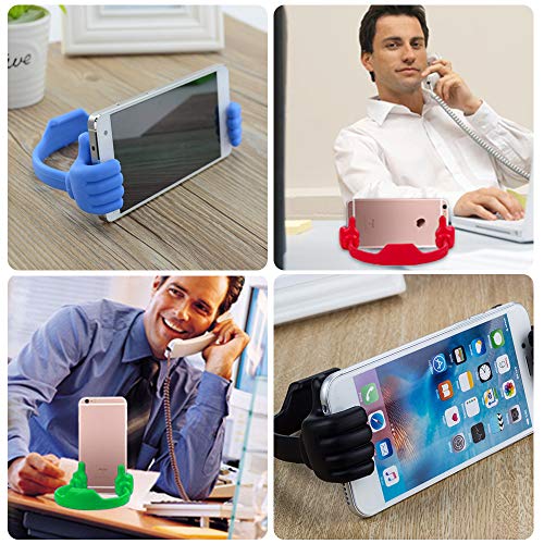 YuCool 4 Packs Thumbs Up Cell Phone Stands, Adjustable Flexible Cellphone Tablet Stand,Mobile Smartphone Mount Cradle Tablet Computer Display Holder for Compatible for Desk Desktop-4 Colors