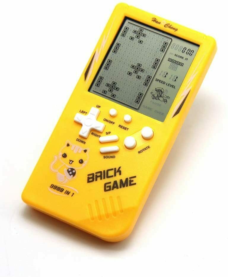 GAME CONSOLE 999-IN-1 HANDHELD ARCADE CLASSIC GAMES BIG LCD SCREEN -Yellow