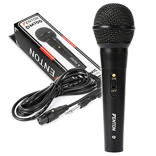 Set of QTX Black Dynamic Cardoid Disco DJ Karaoke Microphone PA Recording Mic