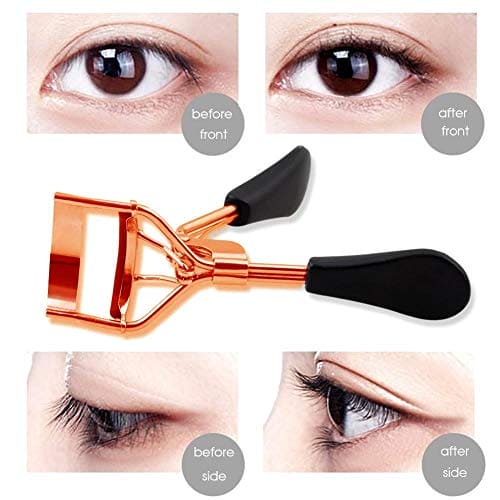 Eyelash Curler With 4 Refill Pads Rose Gold Designed for No Pinching or Pulling Just Dramatically Curled Eyelashes & Lash Line In Seconds By Majestik+