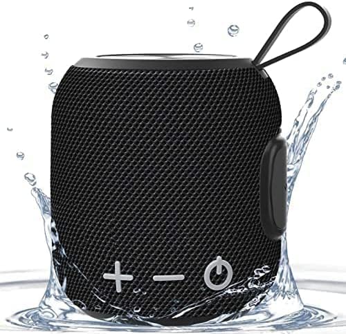 FIGMASU Bluetooth Speaker,Portable Bluetooth Speaker,Mini Bluetooth 5.0Dual Pairing Wireless Speaker,360 HD Surround Sound & Rich Stereo Bass IPX7 Waterproof for Travel,Pool and Outdoor(Black)