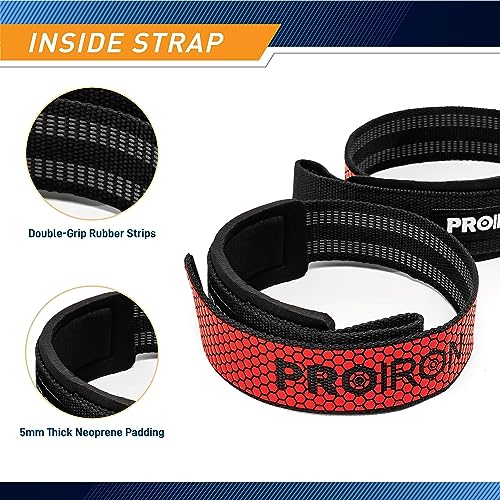 PROIRON Weight Lifting Wrist Straps, Anti Slip Wrist Wraps Weightlifting, 23In Gym Straps Weight Lifting, 5MM Neoprene, Heavy Duty Deadlift Straps, Grip Straps Men Women, Workout Training Fitness