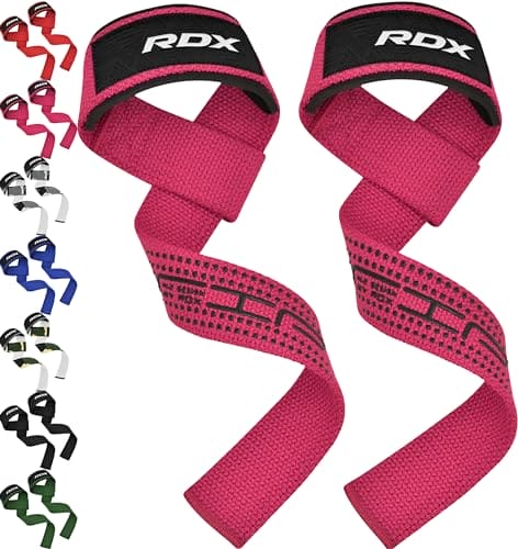 RDX Weight Lifting Straps,Powerlifting Deadlifting, Anti Slip 60CM Hand Bar Grip, 5MM Neoprene Wrist Support, Heavy Duty Weightlifting Bodybuilding Workout