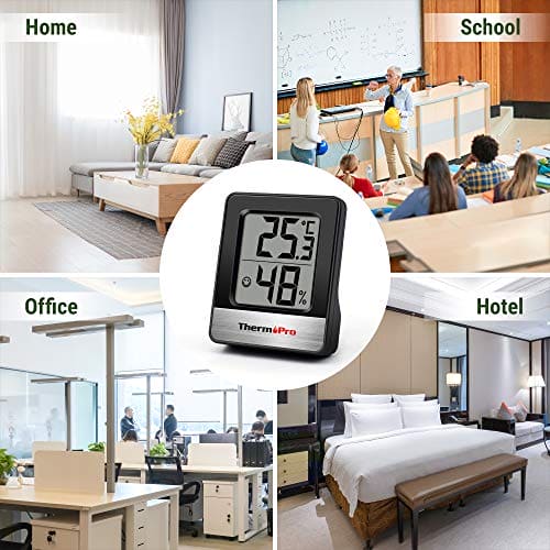 ThermoPro TP49 Small Digital Hygrometer Indoor Thermometer Room Thermometer Temperature and Humidity Meter for Home Office Comfort Reptile Thermometer