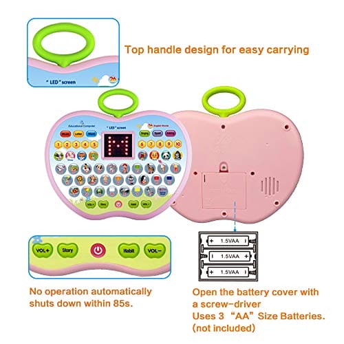 Eala Birthday Gift for Girls Kids, Education Computer Toys Age 1 2 3 Boys Toddlers Tablet Toys Gift Age 2 3 4 Childrens Girls Learning Toy for 2-4 Year Old Girls