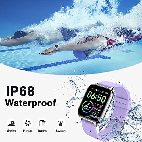 Smart Watch, Fitness Tracker 1.69" Touch Screen Fitness Watch with Heart Rate Sleep Monitor, Step Counter Watch for Women Men Activity Trackers IP68 Waterproof Smartwatch for iOS Android