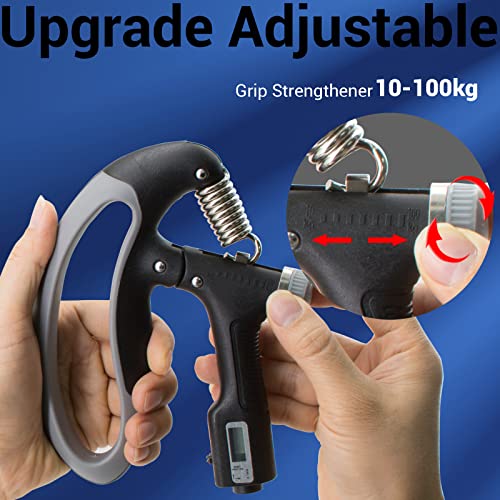 2 Pack Hand Grip Strengthener Set,Finger Gripper, Hand Grippers - Hand Exerciser for Quickly Increasing Wrist Forearm and Finger Strength