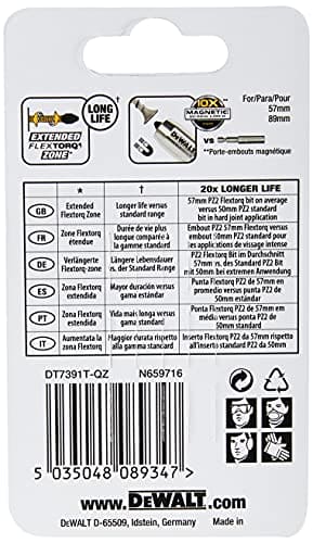 Dewalt DT7391T-QZ Impact Torsion Driver Bits, 57mm x 6mm, 5 count (pack of 1)