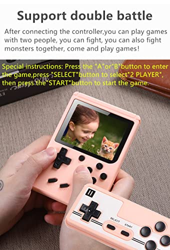 HLF 3.0 inch video retro game console two-player 800 in 1 game portable handheld game device fashion macaron AV-OUT TV output rechargeable lithium battery gift for children