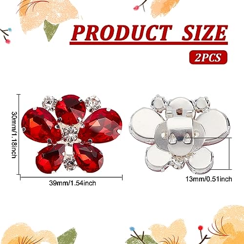 FINGERINSPIRE 2PCS Detachable Crystal Shoe Clips Ruby Rhinestones Shoe Buckles Exquisite Butterfly Shape Shoes Jewelry Decoration for Women Bridal Pumps Heels Flats Clutch Shoes Dress Hats Bags