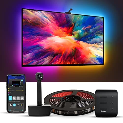 Govee WiFi LED TV Backlights with Camera, DreamView T1 Smart RGBIC TV Light for 55-65in TV, Alexa & Google Assistant Compatible, Viewing, Game