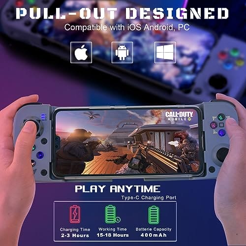 Joso Mobile Game Controller for Android, iPhone, PC with M1/M2 Programmable, Phone Controller for iPhone 14, 13, 12, 11, Samsung Galaxy, Xiaomi, OPPO, Realme, Call of Duty, Genshin Impact & More