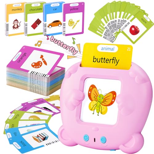 Talking Flash Cards for Toddlers, Early Educational Toys for 2 3 4 5 6 Year Old Boys Girls, 224 Words 112 Double Sided Flashcards Preschool Learning Reading Toys Montessori Interactive Gifts for Kids