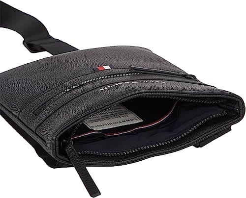 Tommy Hilfiger Men Essential PU Crossover Shoulder Bag Small, Black (Black), One Size