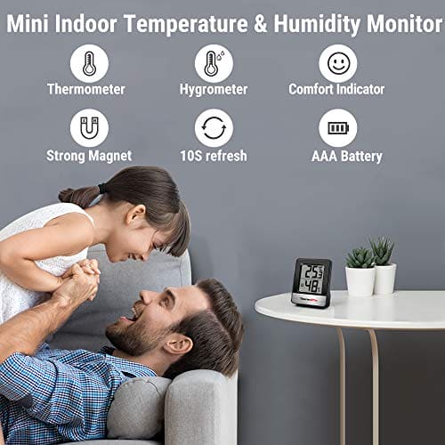 ThermoPro TP49 Small Digital Hygrometer Indoor Thermometer Room Thermometer Temperature and Humidity Meter for Home Office Comfort Reptile Thermometer