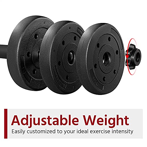 Yaheetech 2x10kg Hand Dumbbells Set for Men and Women Home Fitness Lifting Training Adjustable Free Weights