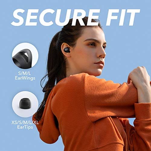 soundcore Wireless Earbuds, by Anker Life A1 Bluetooth Earbuds, Powerful Customized Sound, 35H Playtime, Wireless Charging, USB-C Fast Charge, IPX7 Waterproof, Button Control, Commute, Sports