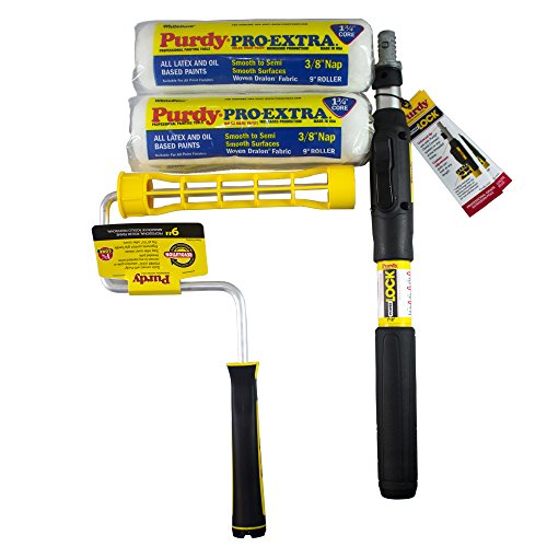 Purdy White Dove Paint Roller Kit 9 Inch | 2 Sleeves, Frame & Extension Pole