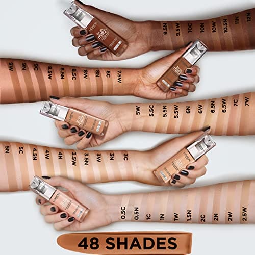 L'Oreal Paris True Match Liquid Foundation, Skincare Infused with Hyaluronic Acid, SPF 17, Available in 40 Shades, 2C Rose Vanilla, 30ml