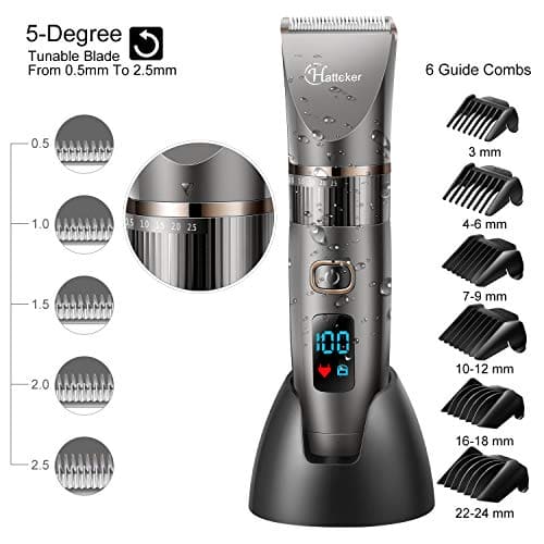 Hatteker Professional Hair Clipper Cordless Clippers Hair Trimmer Beard Trimmer Shaver Detail Trimmer Hair Cutting Kit for Men Waterproof