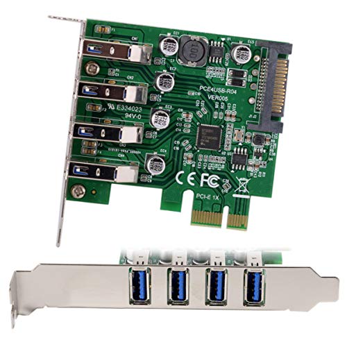 chenyang U3-101 CY Low Profile 4 Ports PCI-E to USB 3.0 HUB PCI Express Expansion Card Adapter 5Gbps for Motherboard