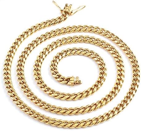 Gold Cuban Link Chain Necklace for Men/Women Real 12MM 18K Diamond Cut Heavy w Solid Thick Clasp Hip Hop