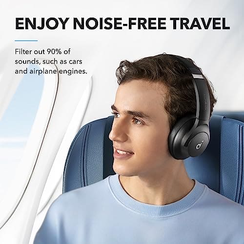 soundcore by Anker Q20i Hybrid Active Noise Cancelling Headphones - Comfortable Fit, Sound, Large Bass, App Customization, Long Playtime, Ideal for Home Use, Gym, Travel