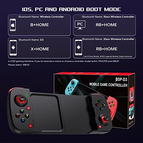 Joso Mobile Game Controller for Android, iPhone, PC with M1/M2 Programmable, Phone Controller for iPhone 14, 13, 12, 11, Samsung Galaxy, Xiaomi, OPPO, Realme, Call of Duty, Genshin Impact & More