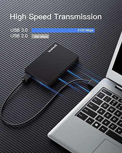 Inateck 2.5'' Hard Drive Enclosure, Tool-free 5Gbps USB 3.0 External Hard Drive Case for 2.5 Inch 7mm/9mm SSD HDD, UASP Supported