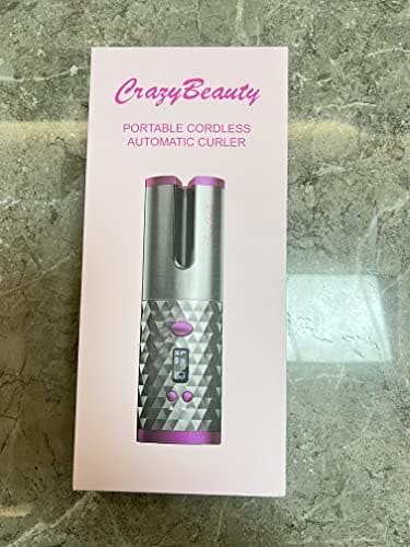 Hair Curler,Rotating Curling Tongs, Curling Iron, Cordless Auto Curler Restriction with Built-in Rechargeable Battery, Ceramic Professional Hair Curler USB Charging and Rechargeable Portable