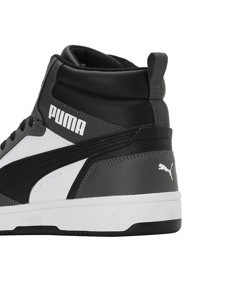 Puma Unisex Adults Rebound V6 Sneakers, Puma White-Puma Black-Shadow Gray-Puma White, 10 UK