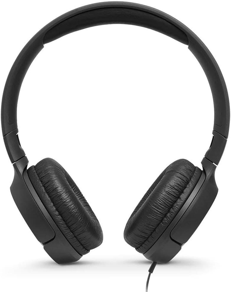 JBL T500 in Black – Over Ear Lightweight, Foldable Headphones with Pure Bass Sound – 1-Button Remote / Built-In Microphone