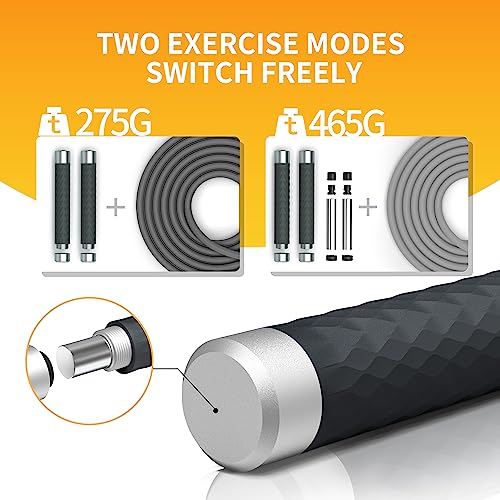 PROIRON Weighted Jump Rope 1LB, Skipping Rope with Aluminum Alloy Handle, Extra Thick 7mm Heavy Jump Ropes Adult for Women Men, for Exercise, Boxing, Fitness (Adjustable Speed Rope 3M Long)