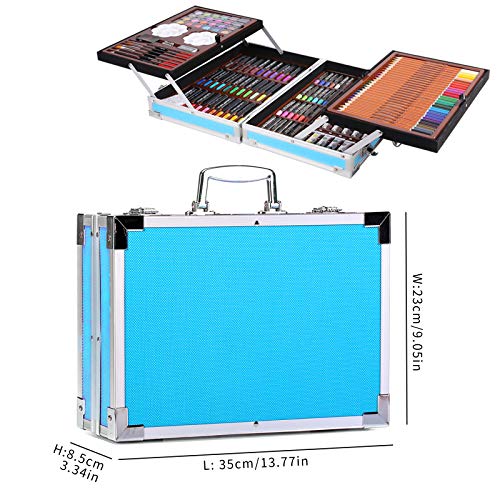 H & B 145 Pcs Professional Art Set - Deluxe Art Set Artists Sketching & Colouring Case Supplies Provides Variety Sketch Coloring for Beginners Gift for Artists, Adults,