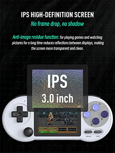 Retro Games Console, Handheld Games Built-in 6000 Retro Games, 3 inch IPS Screen, 7 Emulators FC/SFC/MD/GB/GBC/GBA/MAME, Portable Handheld Games Console Gift for Kids Adults