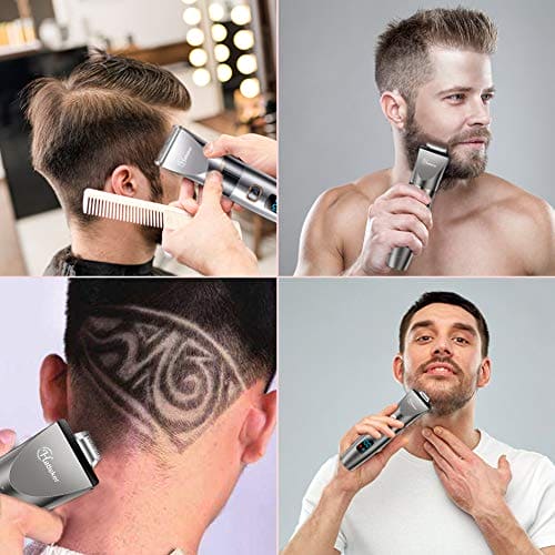 Hatteker Professional Hair Clipper Cordless Clippers Hair Trimmer Beard Trimmer Shaver Detail Trimmer Hair Cutting Kit for Men Waterproof