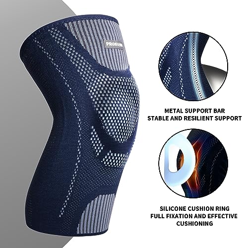 PROIRON Knee Support with Side Stabilizers & Patella Gel Pads, Knee Compression Sleeve, Knee Brace for Meniscus Tear, Arthritis, Men Women Injury Recovery, ACL, Joint Pain, Running, Walking, Sports