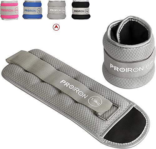 PROIRON Ankle Weights Wrist Leg Weights for Women Men 0.5kg-2kg in Pair Reflective Ankle Weight Set for Fitness Exercise Jogging Aerobics