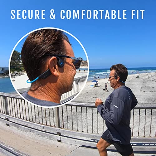 H2O Audio TRI Multi-Sport Waterproof Bone Conduction Headphones, Bluetooth Open Ear Headphones with Built-in MP3 Player up to 6-Hour Battery Life, 8 GB - for Swimming, Running, Cycling, Hiking (Black)