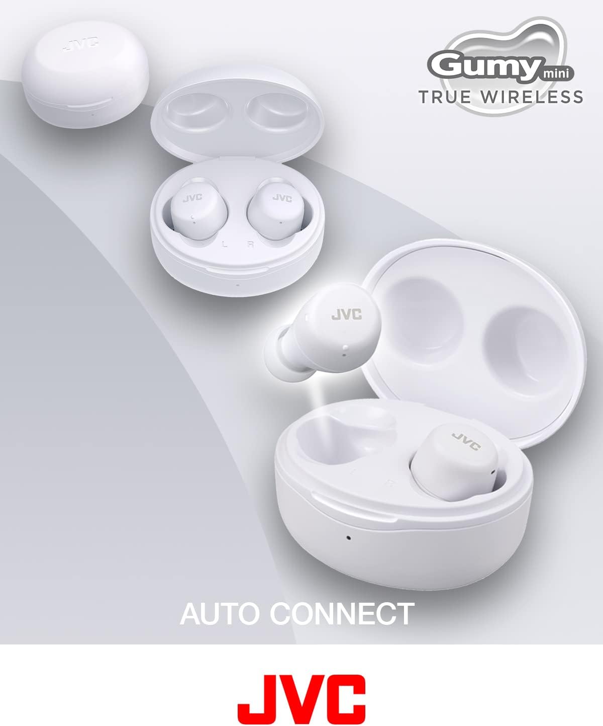 JVC Gumy Mini True Wireless Earbuds [Amazon Exclusive Edition], Bluetooth 5.1, Splash Protection (IPX4), Long Battery Life (up to 15 Hours) - HA-Z55T-B (Black)