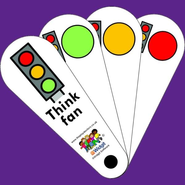 Traffic Light Think Feelings Emotions & Behaviour Fan - ASD/Autism/SEN/Special Needs Nonverbal Speech Delay Social Communication Aid