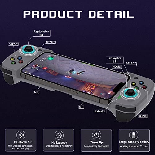 Joso Mobile Game Controller for Android, iPhone, PC with M1/M2 Programmable, Phone Controller for iPhone 14, 13, 12, 11, Samsung Galaxy, Xiaomi, OPPO, Realme, Call of Duty, Genshin Impact & More