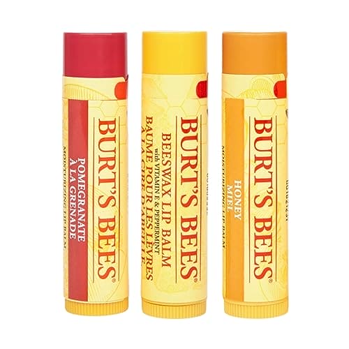 Burt's Bees Lip Balm Gift Set, Beeswax, Honey & Pomegranate Lip Balms, Trio Tin in Reusable Keepsake Tin, 3x4.25g