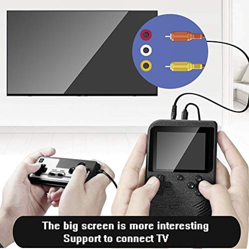 Portable Handheld Games Console with 800 Classical Games,Mini Retro Game Player Support for Connecting TV and Two Players,1020mAh Rechargeable Battery, Present for Kids and Adult (Black)