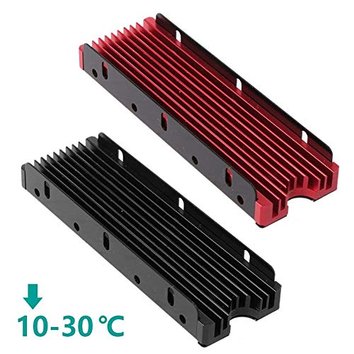 QIVYNSRY M.2 Heatsink NVME 2280 SSD Heat Sink Support Single Double Sided M2 SSD Cooling with Thermal Silicone Pads Cooler for Computer PC PS5 PCIE NVME or NGFF SATA M.2 SSD Installation, Black